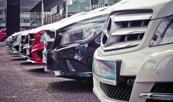 Lined up Cars